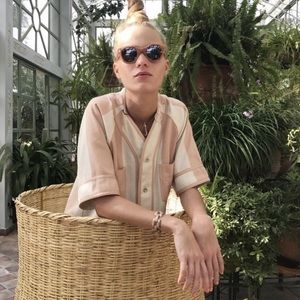 Lucy Folk baseball-style shirt/Moroccan style beachwear